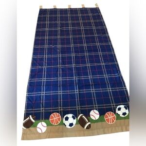 Sports Boys Kids Room Curtains Window- 2 Panels - Basketball Beisball Soccer